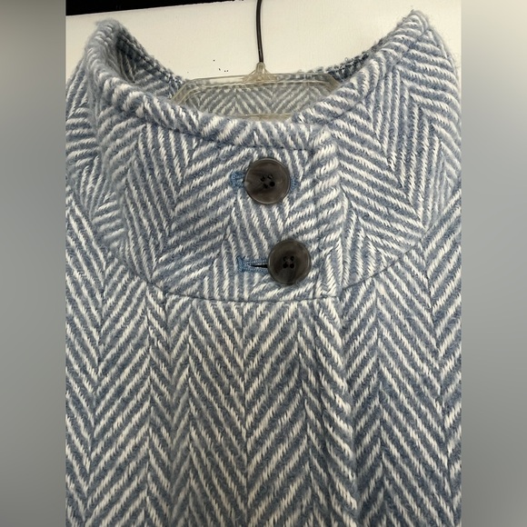 NWT J. Crew Herringbone City Coat in Pale Seascape Chevron Blue - Picture 11 of 14